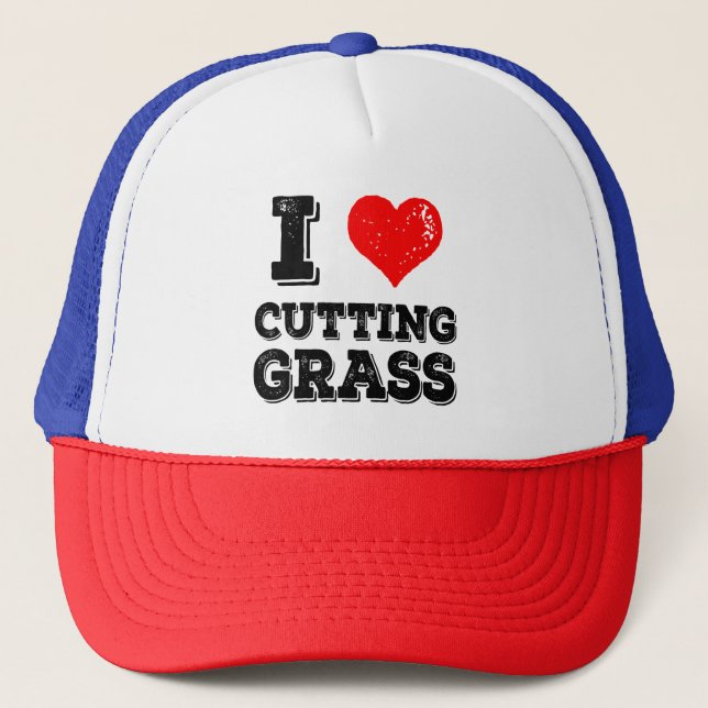 I Kärlek Cining Grass Funny Yardwork Lawncare Keps (Framsida)