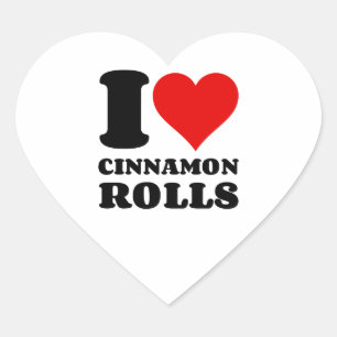 I KÄRLEK CINNAMON ROLLS HJÄRTFORMAT KLISTERMÄRKE