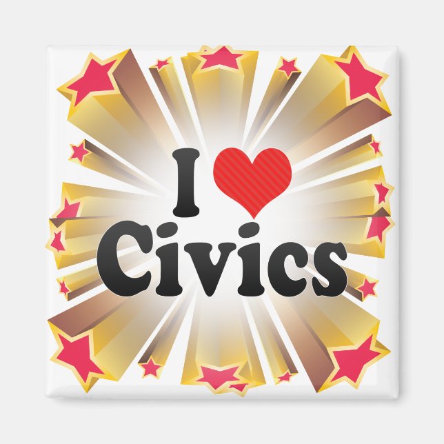 I Kärlek Civics Magnet (Framsidan)