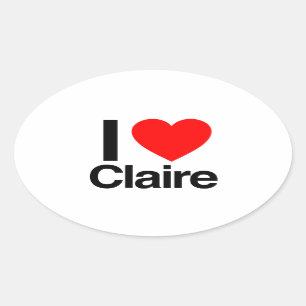 i kärlek claire ovalt klistermärke