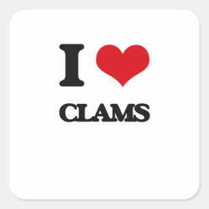 I Kärlek Clams Fyrkantigt Klistermärke