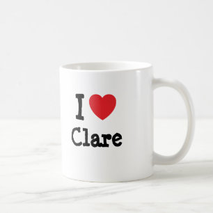 I kärlek Clare hjärta T-Shirt Kaffemugg