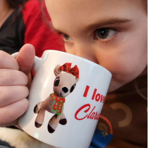 I kärlek Clarice Reindeer Rudolph's flickbarn Espressomugg