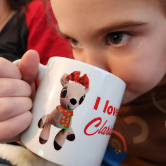 I kärlek Clarice Reindeer Rudolph's flickbarn Espressomugg
