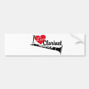 I Kärlek Clarinet Bildekal