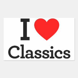 I Kärlek Classics Rektangulärt Klistermärke