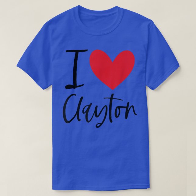 I Kärlek Clayton Namn Heart Personlig Manar Guy BF T Shirt (Design framsida)