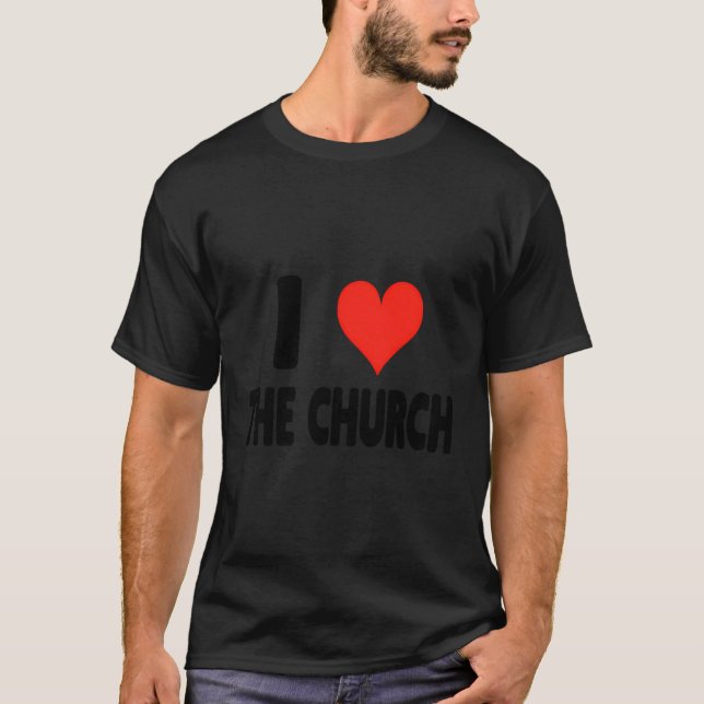 I Kärlek Clergy - Heart Cute Funny Church Pastor P T Shirt (Framsida)