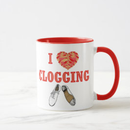 I Kärlek Clogging Heart Shoe Dancing Mugg