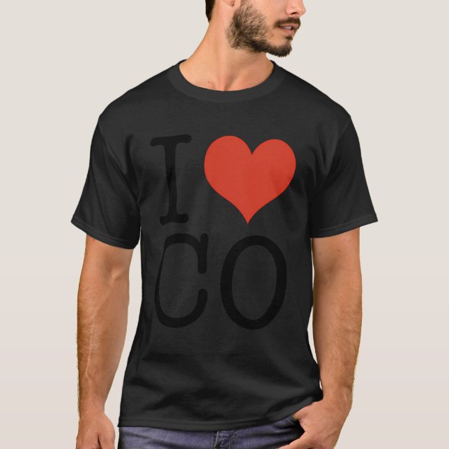 I Kärlek Co Colorado Usa American T Shirt (Framsida)