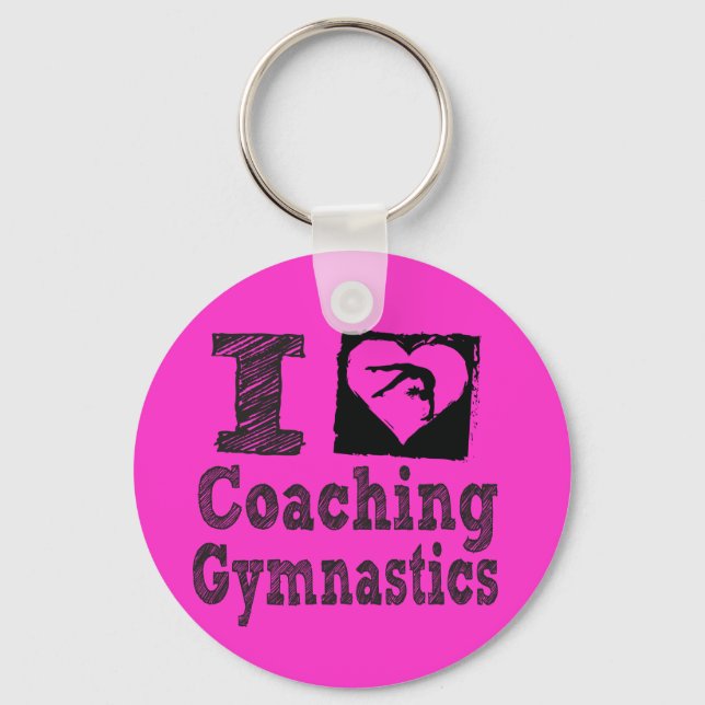 I kärlek Coahing Gymnastics Nyckelring (Framsida)