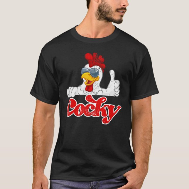 I Kärlek Cocky Retro Superskoj Vuxen humor T Shirt (Framsida)