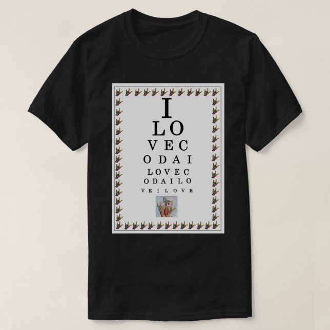 I KÄRLEK CODA Öga-diagram T Shirt (Design framsida)