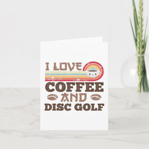 I kärlek Coffee and Disk golf Retro Sunset Gift Kort