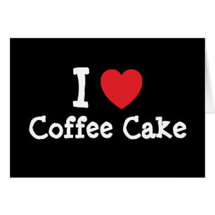 I kärlek Coffee Cake Hjärta T-Shirt Hälsningskort