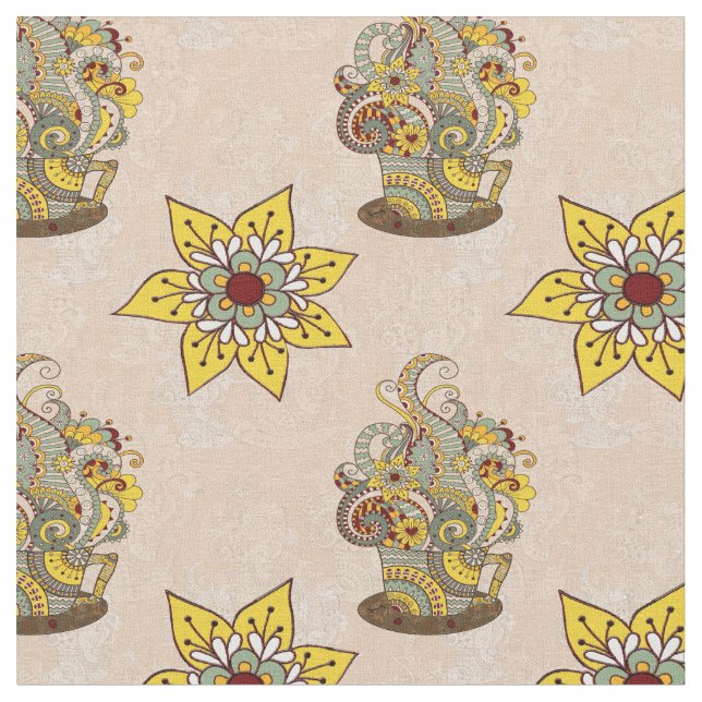 I kärlek Coffee embroidery template Tyg (Närbild)