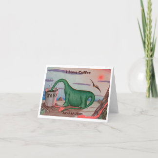 I KÄRLEK COFFEE JAVASAURUS GREETING CARD TACK KORT