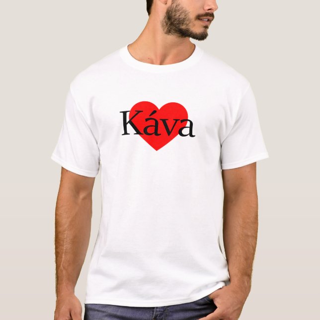 I Kärlek Coffee - Káva T Shirt (Framsida)