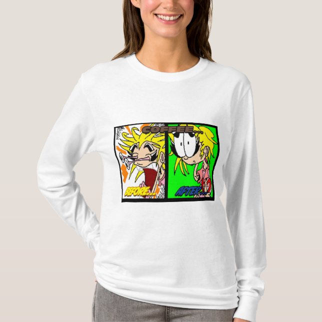 I Kärlek Coffee Long Sleve T-shirt (Framsida)