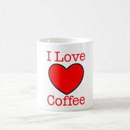 I Kärlek Coffee Mugg Heart Design Red Black