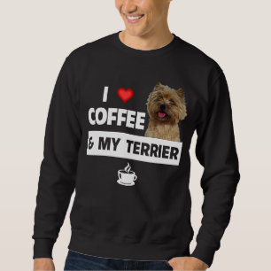 I Kärlek Coffee och My Cairn Terrier Hund Pappa Ca Lång Ärmad Tröja