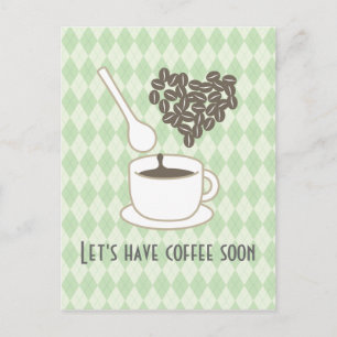 I kärlek Coffee Vykort