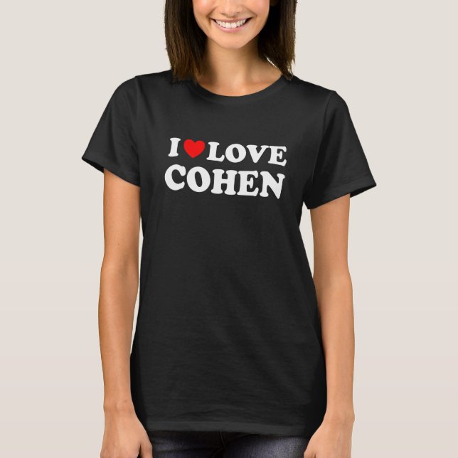 I Kärlek Cohen I Heart Cohen T Shirt (Framsida)