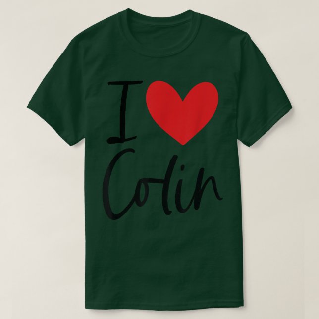 I Kärlek Colin Namn Heart Personlig Manar Guy BFF  T Shirt (Design framsida)