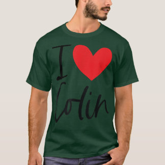 I Kärlek Colin Namn Heart Personlig Manar Guy BFF  T Shirt