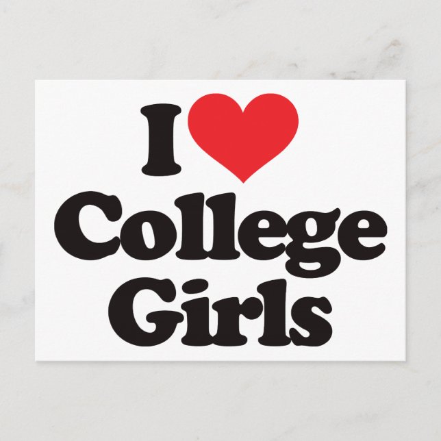 I Kärlek College Girls Vykort (Framsida)