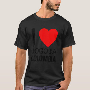 I Kärlek Colombia Bogota Flagga Karta colombianska T Shirt