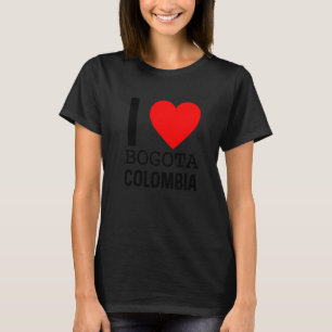 I Kärlek Colombia Bogota Flagga Karta colombianska T Shirt