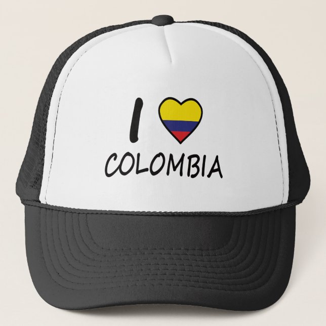 I kärlek Colombia colombianska Flagga Keps (Framsida)