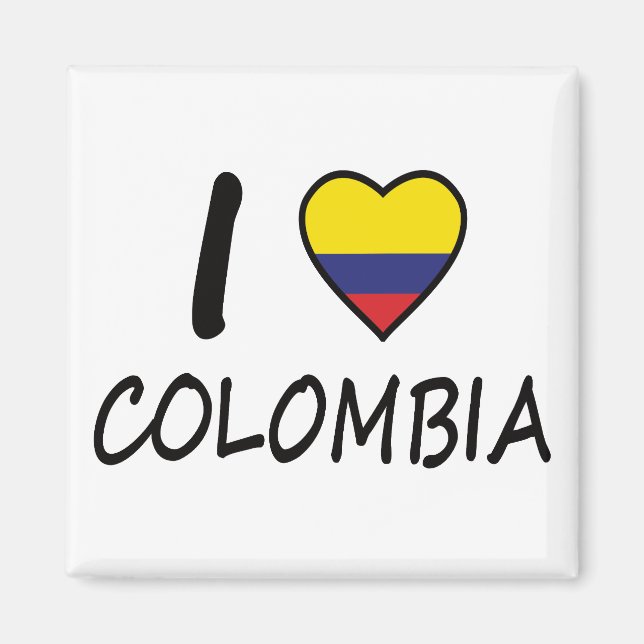 I kärlek Colombia colombianska Flagga Magnet (Framsidan)