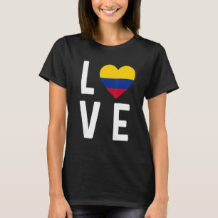 I Kärlek Colombia Flagga Karta colombianska Pridet T Shirt