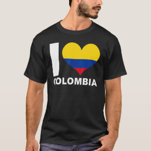 I Kärlek Colombia Heart Flagga Colombia T Shirt