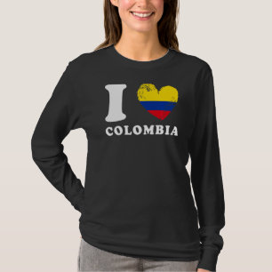 I Kärlek Colombia Heart Flagga Colombia T Shirt