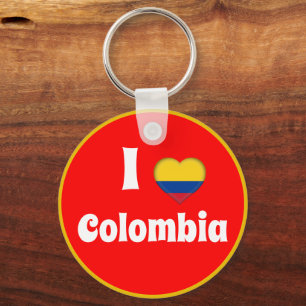 I kärlek Colombia & Heart - land, resa/sport Nyckelring