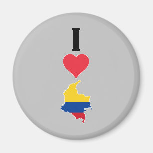 I Kärlek Colombia Lodrät I Heart Land Flagga Karta Magnet
