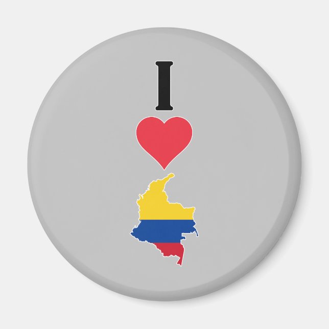 I Kärlek Colombia Lodrät I Heart Land Flagga Karta Magnet (Framsidan)