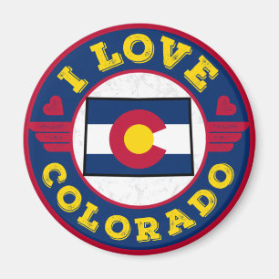 I Kärlek Colorado, Karta och Flagga Magnet