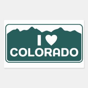 I Kärlek Colorado Sticker Rektangulärt Klistermärke