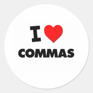 I kärlek Commas Runt Klistermärke