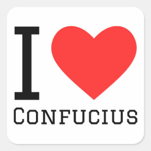 I kärlek Confucius Fyrkantigt Klistermärke