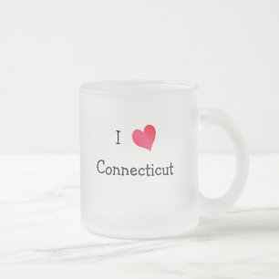 I Kärlek Connecticut Frostad Glasmugg