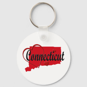I Kärlek Connecticut Hearts Karta Nyckelring