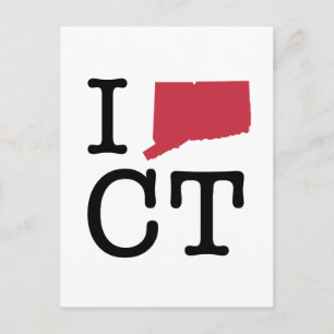I Kärlek Connecticut Vykort