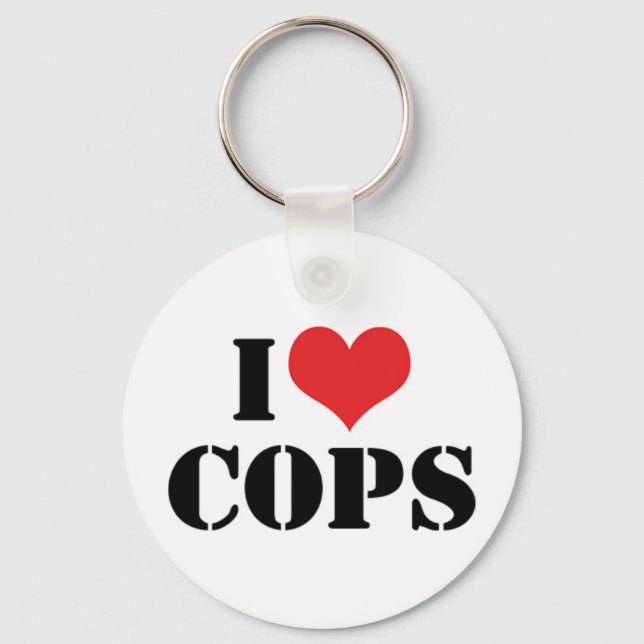 I Kärlek Cops Keychain Nyckelring (Framsida)