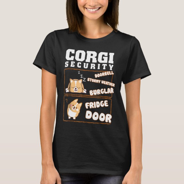 I Kärlek Corgi Security Corgi T Shirt (Framsida)