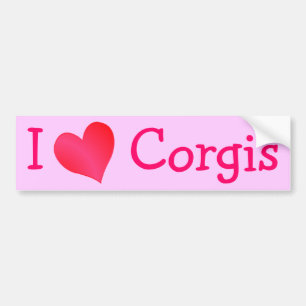 I Kärlek Corgis Bildekal